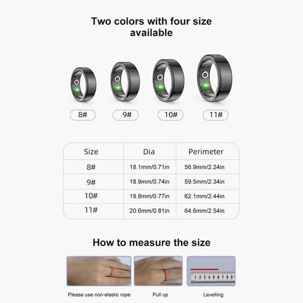 Multifunctional Smart Ring Health Tracker Heart Rate Body Temperature Blood Oxygen Monitor Waterproof Men Women