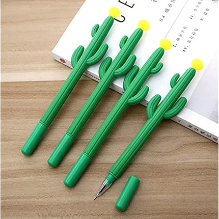 24 Pcs Wholesale Creative Cactus Black Gel Ink Pens Five Novel Stylesncute Fun Writing Pens School Office Student Supplies