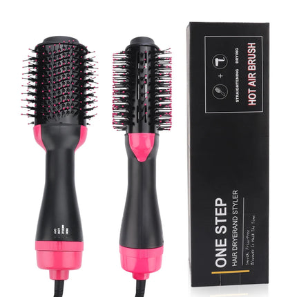 1000W Hair Dryer Hot Air Brush Styler and Volumizer Hair Straightener Curler Comb Roller One Step Electric Ion Blow Dryer Brush