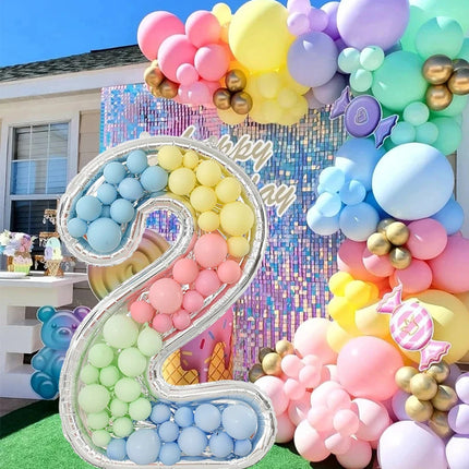 65inch Giant Number Balloon Frame Kids Birthday Decoration Figure 0-9 Balloons Filling Box Anniversary Baby Shower Party Decor