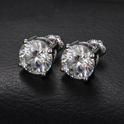 9mm 3CT Moissanite Stud Earrings For Women Men Fine Jewlery 925 Sterling Silver Shining Wedding Engagement Ear Jewelry Girl Gift