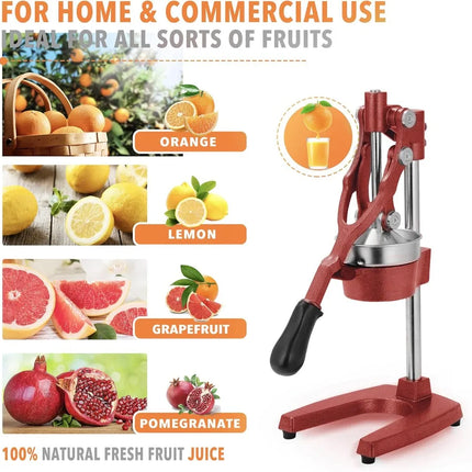 Commercial Heavy Duty Cast Iron Hand Press Manual Orange Citrus Lemon Lime Grapefruit Pomegranate Fruit Juice Squeezer Machine