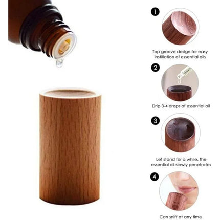 1/5PCS Mini Wooden Essential Oil Diffuser Wood Aroma Fragrance Oil Aromatherapy Diffuser for Home Office Car Bedroom Living Room