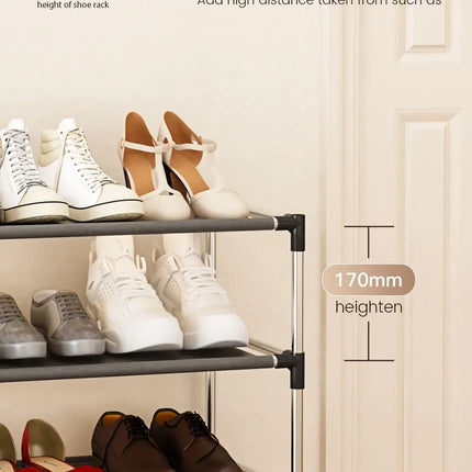 Stylish Shoe Rack Metal Simple Shoe Shelf Footwear Organizer Stand Holder Space-saving Black Shoe Shelf for Living Room