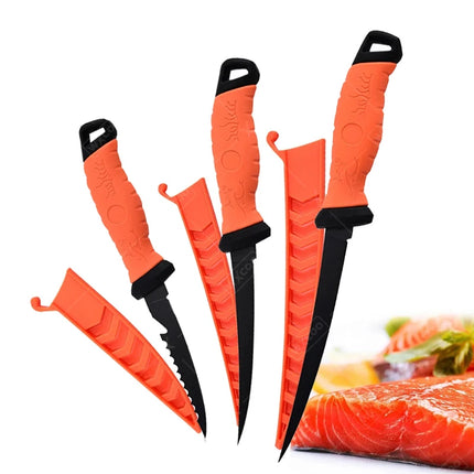 Fish Filleting Knife Fishing Knife Japanese Chef Knives Stainless Steel Scraping Boning Knife Kitchen Cooking Tool with Cover