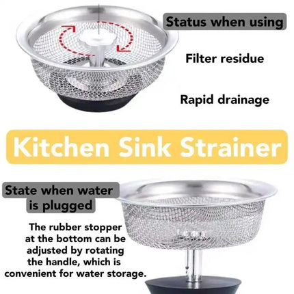 Kitchen Sink Filter Stainless Steel Sink Sewer Mesh Strainers Kitchen Tools Bathroom Floor Drains Hair Catcher Waste Plug Filter