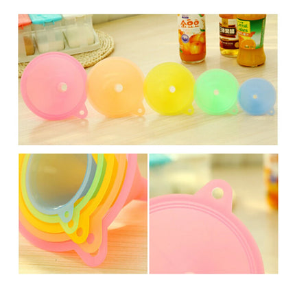 Pinkycolor Translucent 5pcs/set Kitchen Mini Funnel Bar Wine Flask Funnels Food-grade Material