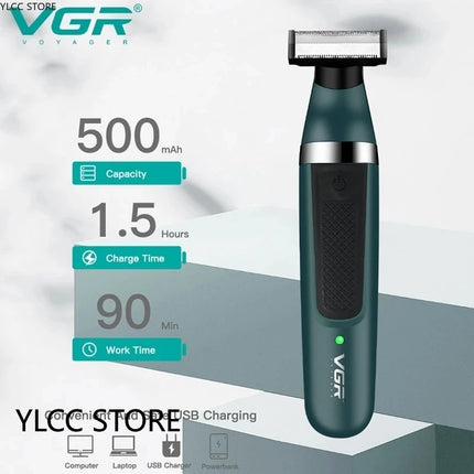 VGR Pubic Hair Trimmer Shaver for Men Body Groomer for Groin & Balls Replaceable Blade Electric Razor IPX5 Waterproof Epilator