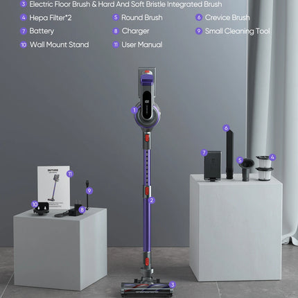 450W 38000Pa Powerful Cordless Vacuum Cleaner Wireless Handheld For Home Appliance with Touch Screen 55 Min Runtime