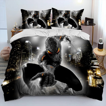 23 Style Spider Man Cartoon Marvel Comforter Bedding Set,Duvet Cover Bed Set Quilt Cover Pillowcase,Queen Bedding Set Adult Kids