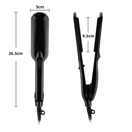 Professional Hair Crimper Curler Dry & Wet Use Corrugated Irons Ceramic Curling Iron with Temperature Control Waving Tool