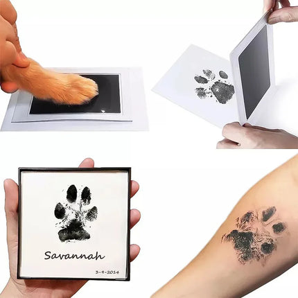 Pet Dog Cat Paw Print Ink Kit Pad Baby Handprint Footprint Safe Non-toxic Mess-free DIY Hand Footprint Easy Clean Pet Souvenir