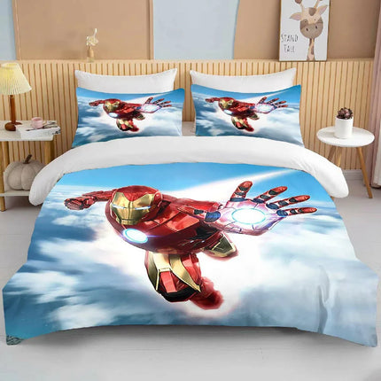 10 Sizes Marvel Iron Man Bedding Set Cartoon Anime Duvet Cover Comforter Pillowcase Boys Girls Children Adults King Bed Set