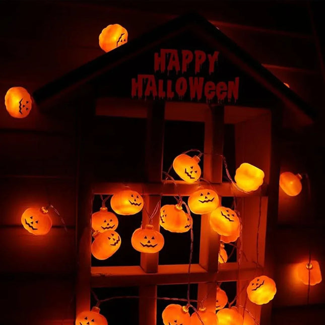 1.5M/3M LED Pumpkin Light String Halloween Decoration Battery Operated DIY Fairy Lamp For Horror Halloween Happy Party Lights