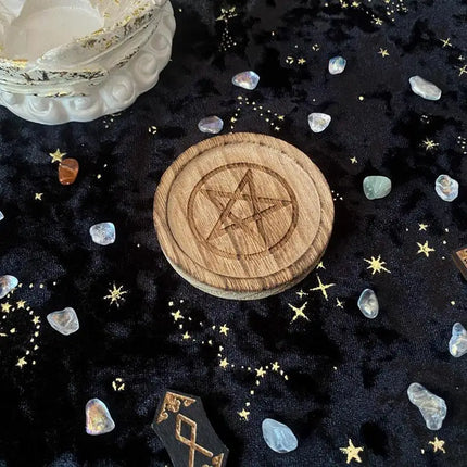 Altars Plate Witchcraft Wiccan Divination Decors Candle Holders Candlestick Tray Candle Stand Divination Meditation Pagan