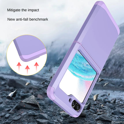 Electroplated Armor Hinge Integrated Phone Case for Samsung Galaxy Z Flip 6 5 4 3 Flip5  Flip6 5G Hard Shell Protective Cover