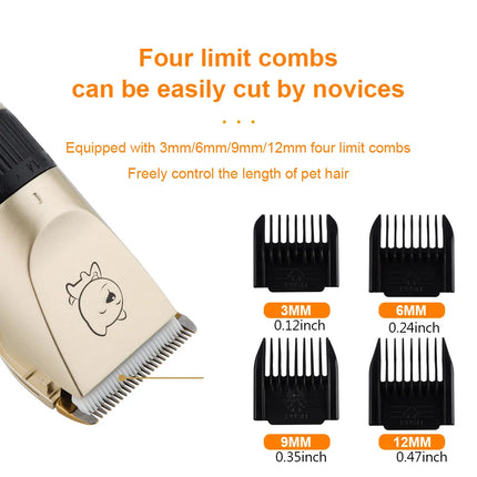 Dog Professional Hair Clipper Electrical Grooming Trimmer for Pets USB Rechargeable Shaver Low Decibel Animals Haircut Machine