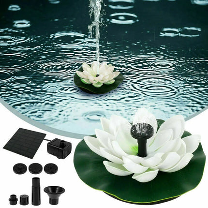 Mini Lotus Solar Water Fountain Pond Decoration Waterfall Fountain Outdoor Bird Bath Solar Powered Floating Garden Fountain