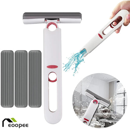 Portable Mini Cleaning Mop Powerful Absorbent Mop Wet and Dry Use Cleaning for Bathroom Kitchen Desktop Glass Living Room Car