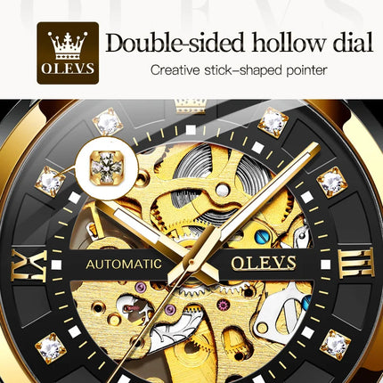 OLEVS Top Brand Automatic Watches for Man Original Skeleton Waterproof Stainless Steel Elegant Mechanical Men's Wrist watch 9901