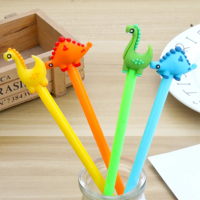 24 Pcs Creative New Cartoon Cute Dinosaur Black Gel Pen Student Learning Stationery Stationery for School Cute Pens