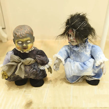 2024 Halloween Decoration Walking Doll Voice-activated Induction Light-emitting Bar Haunted House Scene Layout Display