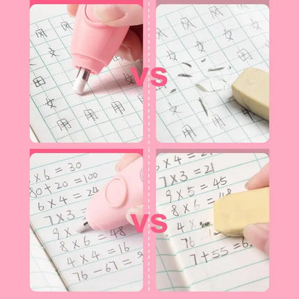 Electric Eraser Pencil Drawing Cute Kneaded Erasers Kids Students Kawaii School Office Supplies Stationery Pencil Eraser Refill