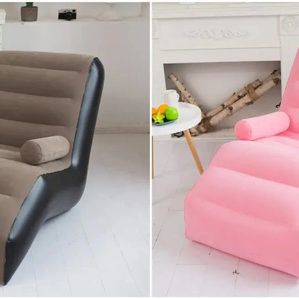 New Inflatable Lazy Sofa Fashionable Comfortable Lunch Break Recliner Indoor Foldable Bed Leisure Air Stool Furniture