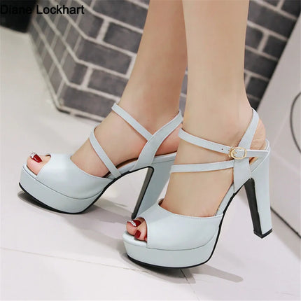 2024 Woman Sexy Platform Thick High Heels Summer Ladies Shoes For Female Fish Mouth Elegant Sandals Size 32-43 Sandalias Mujer