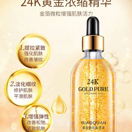 100ml 24k Gold Hyaluronic Acid Nicotinamide Face Serum Anti Aging Facial Lifting Collagen Essence Skin Care Whitening Serum