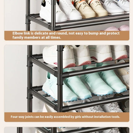 Clothes Hat Hangers Shoe Rack Multi-ayer Shoe Rack Simple Floor Shoes and Hat Racks Load-bearing Living Room Organizer Shelf