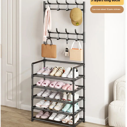 Clothes Hat Hangers Shoe Rack Multi-ayer Shoe Rack Simple Floor Shoes and Hat Racks Load-bearing Living Room Organizer Shelf