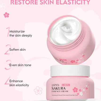 2pcs LAIKOU Japan Sakura Essence Face Cream Cherry Blossom Smoothing Facial Cream Moisturizing Hydration Korean Skin Care