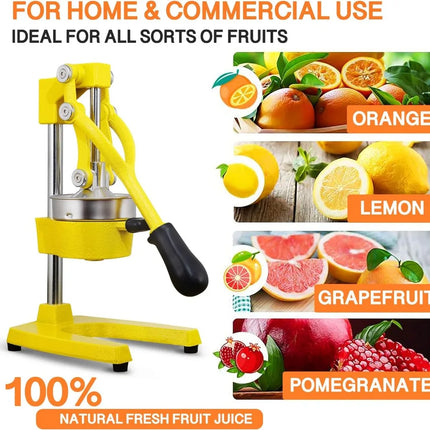 Commercial Heavy Duty Cast Iron Hand Press Manual Orange Citrus Lemon Lime Grapefruit Pomegranate Fruit Juice Squeezer Machine