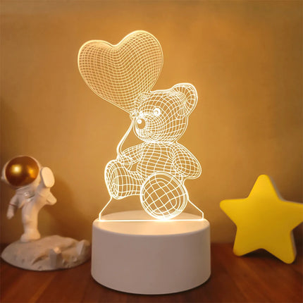 SOLOLANDOR 3D LED Lamp Creative 3D LED Night Lights Novelty Illusion Night Lamp 3D Illusion Table Lamp For Home Decorative Light