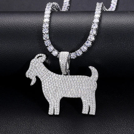 Iced Out Moissanite Sheep Pendant 925 Sterling Silver Goat Necklace For Men Women Rapper Hip Hop Jewelry Passed Diamond Test