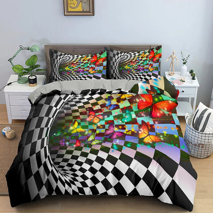 Toy Print Bedding Set Dot Building Blocks Comforter Cover Kids Boy Bed Cover Colorful Bricks Game Bedlinen Duvet Cover Set