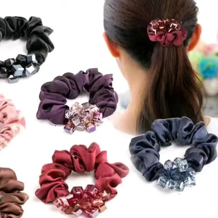 Bow Hair Fantaisie Tie  Elastic Hair Bands  Yarn Silk Flower  Headdress Elastique Cheveux Fille for Hair Accessories Woman