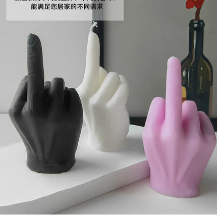 1pc White/Black Creative Candles Middle Finger Shaped Gesture Scented Candles Niche Funny Quirky Gifts Home Decoration Ornaments