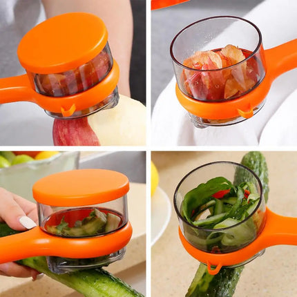 Vegetable Peeler With Container Double-Sided Stainless Steel Cutter Potato Peelers Multi-Function Peeler Kitchen Peeling Tool