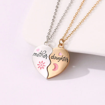 Luoluo&baby 2Pcs/set Mother and Daughter Parent Child Magnet Necklace for Children Birthday Party Gifts Jewelry Set