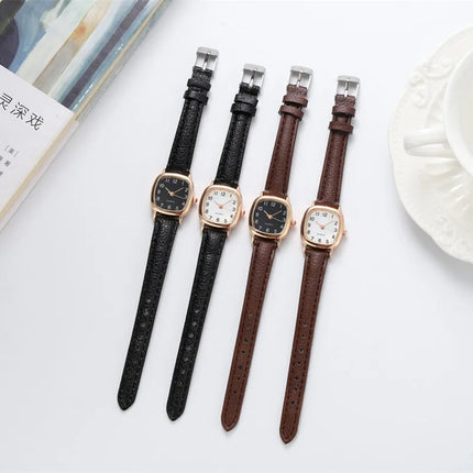 Small Square Belt Retro Women Watch Korean Fashion Women Quartz Watch Reloj Mujer Fashion Versatile Women Watch Wristwatches