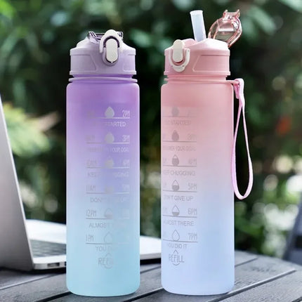 900ML Sports Water Bottle Large Capacity Gradient Cup Drinkware Outdoor Travel Gym Fitness Jugs Portable Drinking Riding Bottle