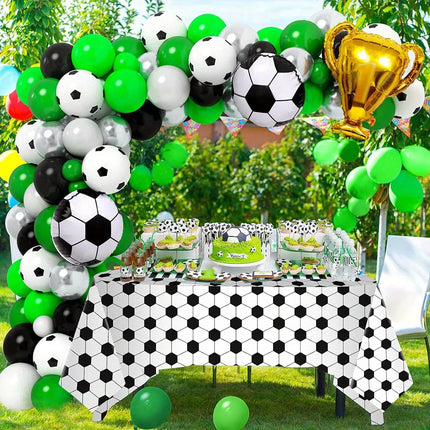 123PCS Football Themed Balloon Arch Set Birthday Party Aluminum Film and Football Balloons for Indoor and Outdoor Decoration