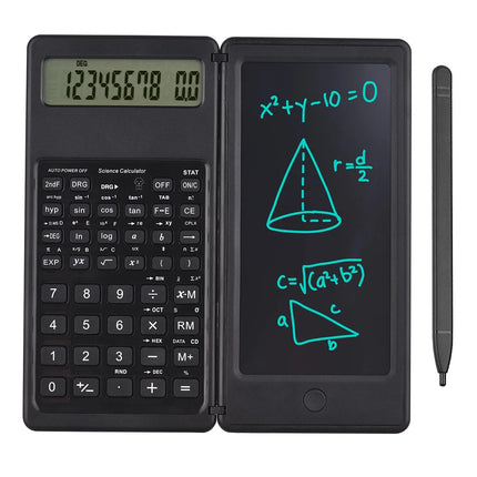 Foldable Scientific Calculator 10-Digit Digital Large Display with an Erasable Writing Tablet Digital Drawing Pad Math Calculato