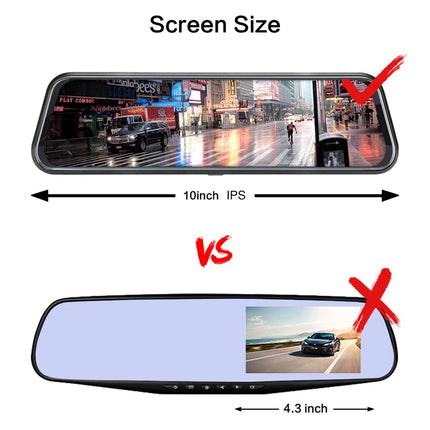 10 Inch Mirror Camera for Car Touch Screen Video Recorder Rearview mirror Dash Cam Front and Rear Camera Mirror DVR Black Box