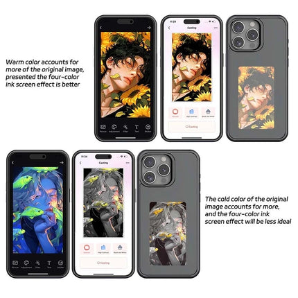 New-tech NFC Function Phone Case For Iphone 15 14 13 Pro Max DIY Cases E Ink Screen Phone Cover Cartoon Girl Fundas Battery Free