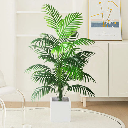 90-120cm Large Fake Palm Tree Artificial Tropical Plants Plastic Monstera Leaves Big Palm Tree Foliage for Home Garden Decor