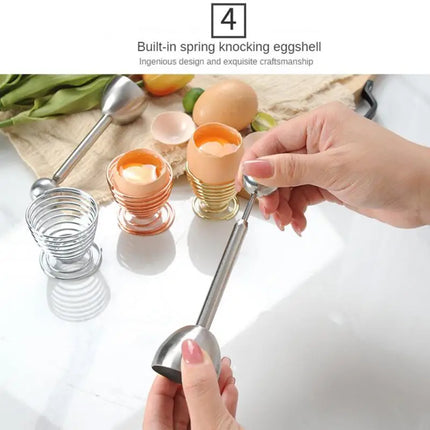 1pc Spring Egg Holder Cup Stainless Steel Elastic Steamed Egg Rack Rice Layer  Boiled Egg Storage Stand Tray Kitchen Tools