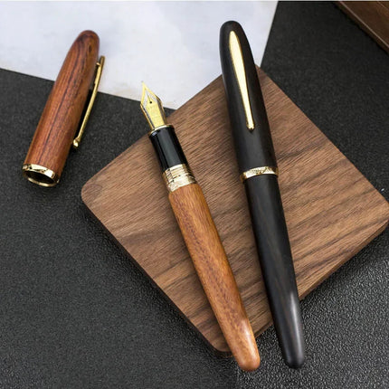 HongDian 660 Fountain Pen Natural Wood  EF/ F Nib Handcrafted Sandalwood Pens school supplies office business pen for writing